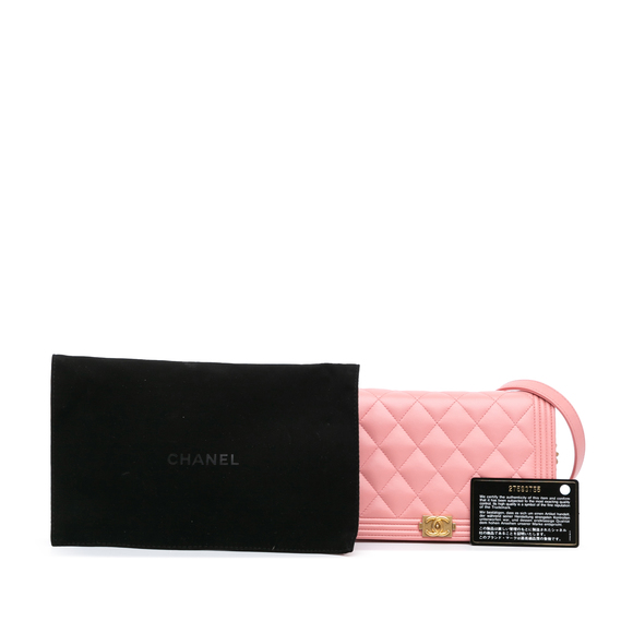 Pre-Loved Chanel Lambskin Boy Wallet On Chain - Picture 11 of 11